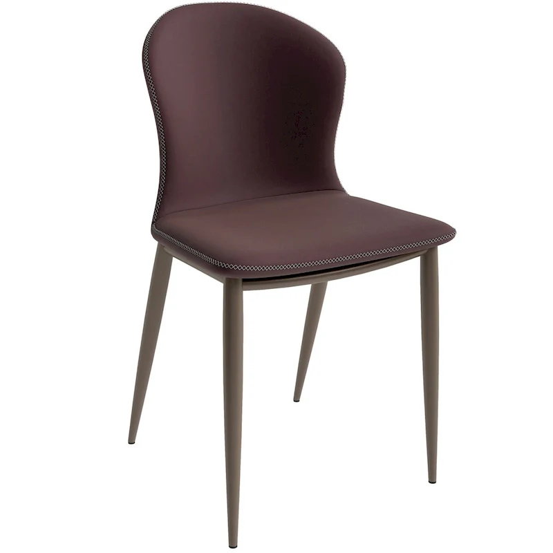 Modern Upholstered Fabric Dining Chair with Metal Legs, Mosaic Style Kitchen Side Chair
