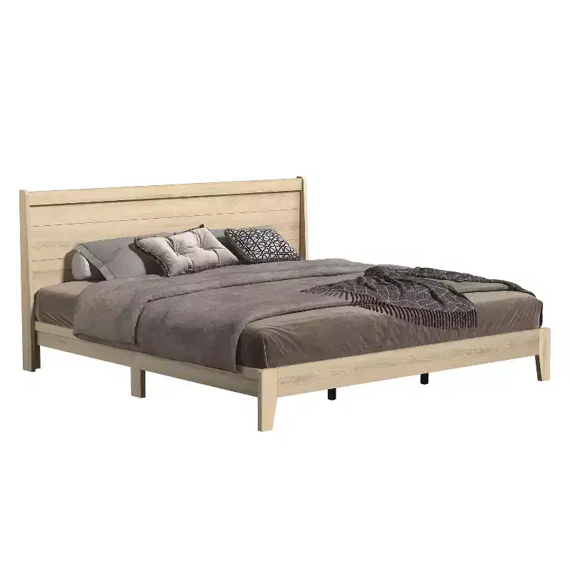 Galano King Abby Serene Bed with Headboard  Oslo Oak