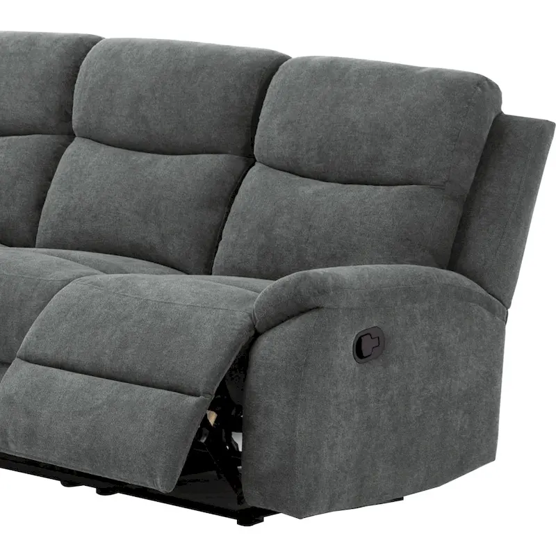 Transitional Faux Leather Reclining Living Room Sofa Set