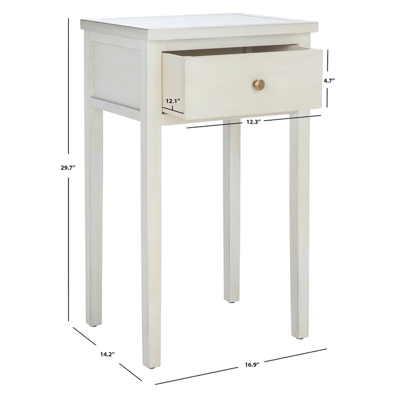 SAFAVIEH Monica End Table - 16.9 x 14.2 x 29.7 - 17Wx14Dx30H