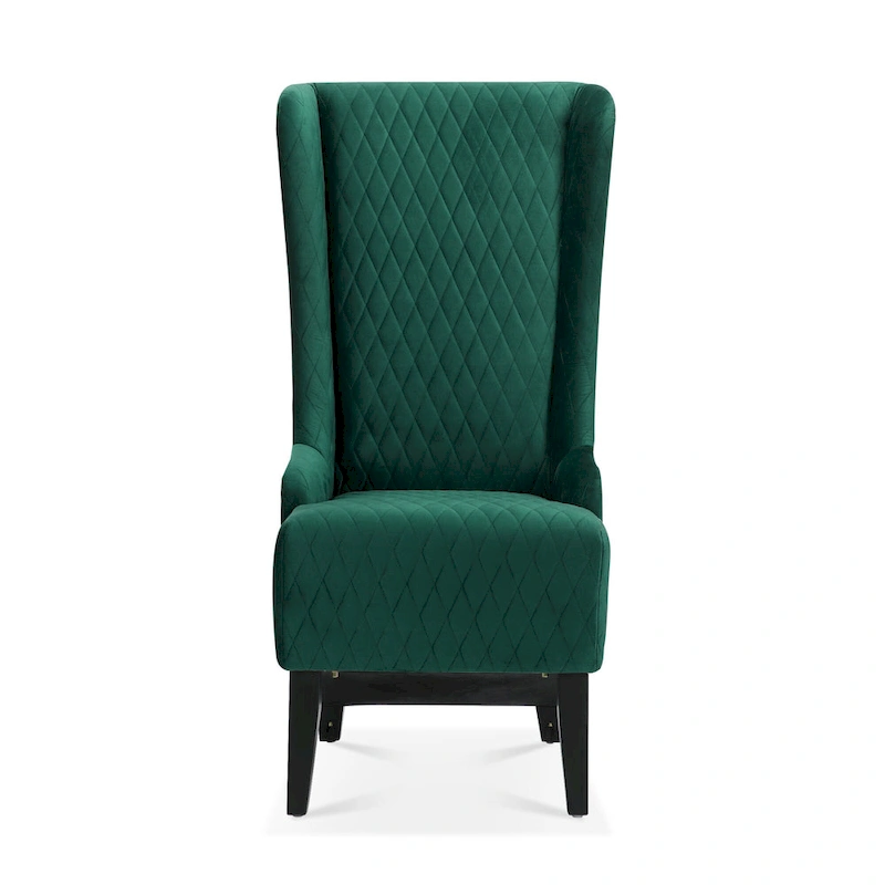 Christopher Knight Home - Evelyn High-Back Velvet Wingback Chair with Wooden Legs