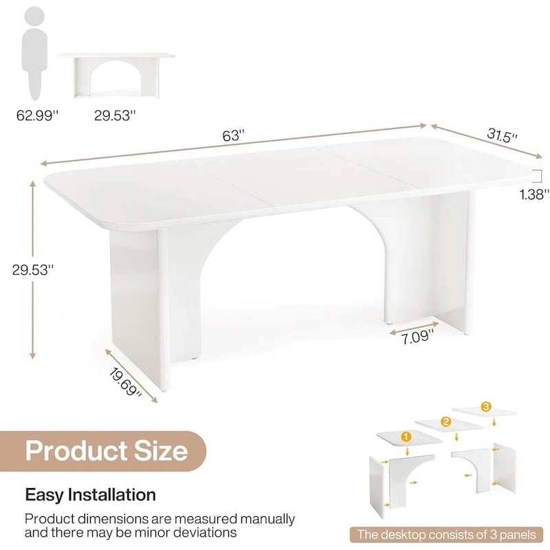 63 Executive Desk, Large Computer Desk Modern Home Office Desk