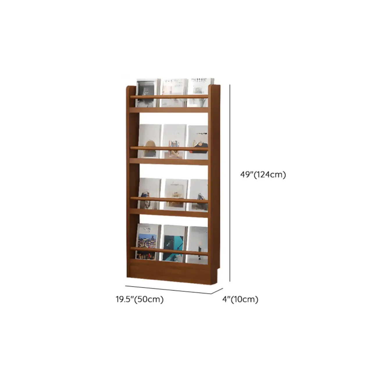 Rustic Brown Oak Bookcase Open Rectangular BookShelves