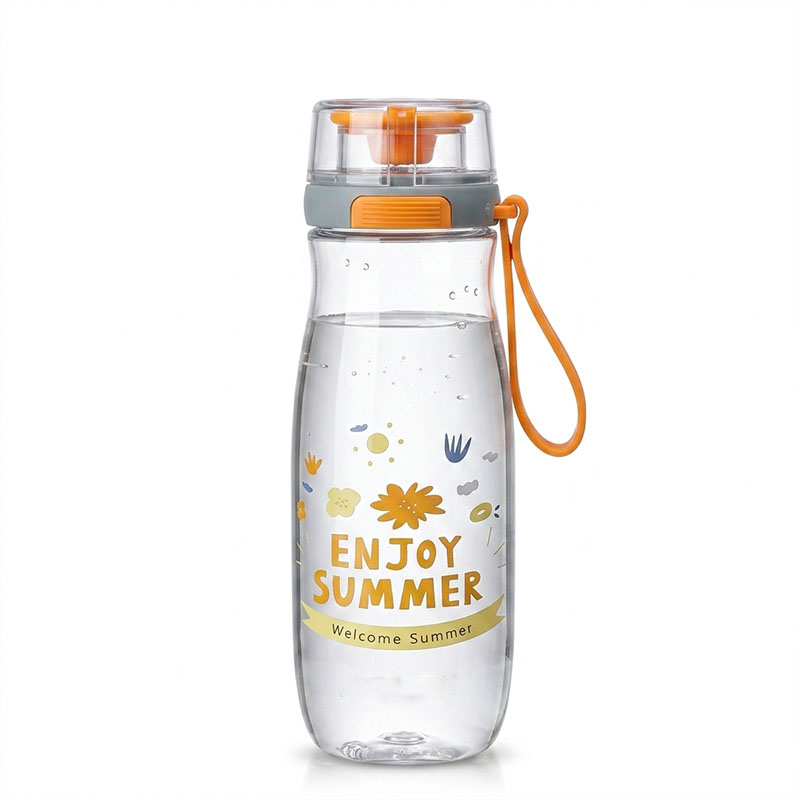 500ML Orange Flip Top Water Bottle with Tea Infuser and Safety Lock