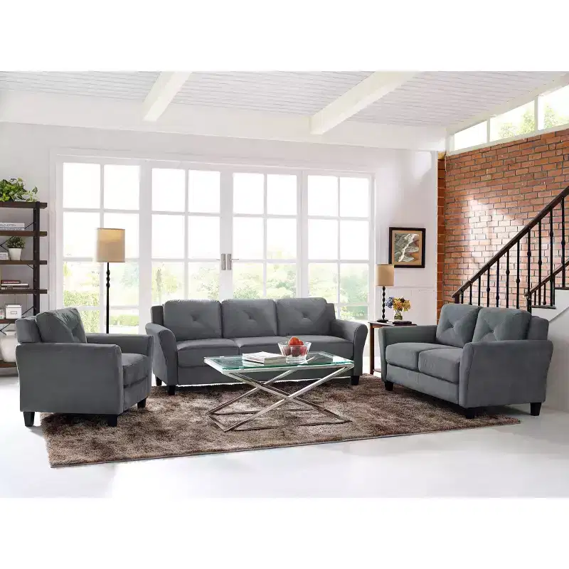 Harper Tufted Microfiber Sofa - Lifestyle Solutions