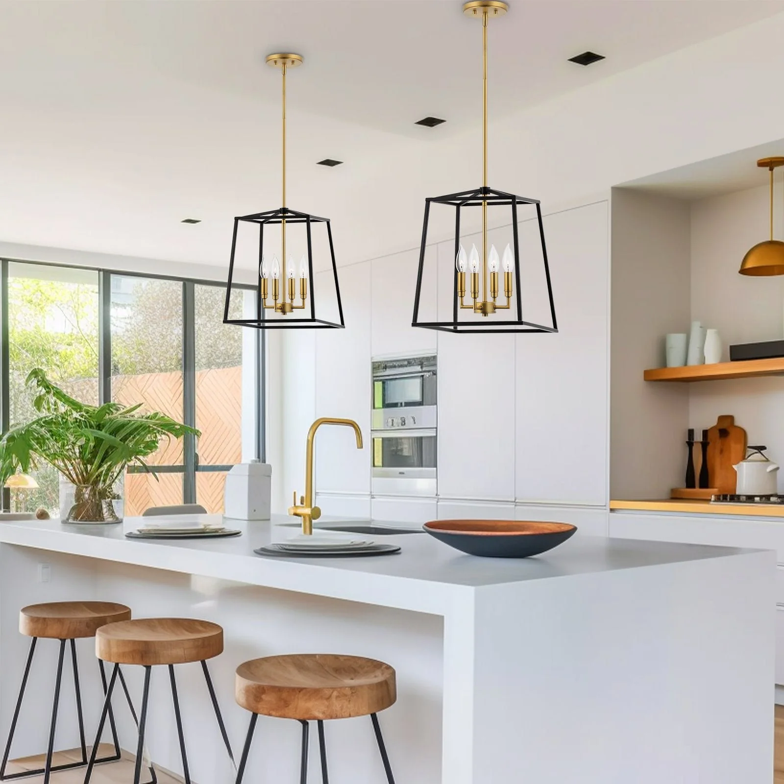 Bellevue 16 4-Light Modern Farmhouse Lantern Pendant Light