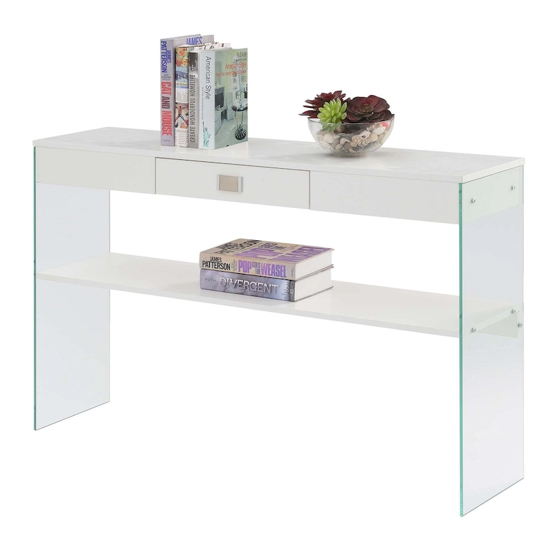 Convenience Concepts SoHo 1 Drawer Glass Console Table with Shelf