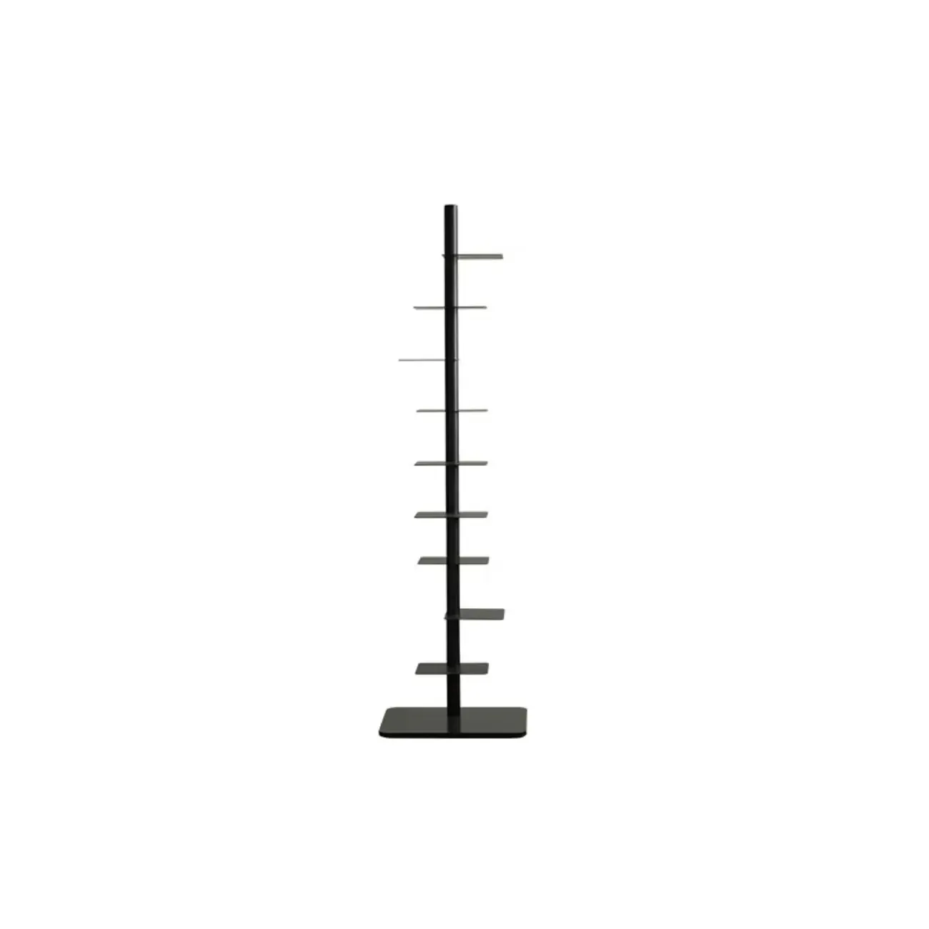 Modern Black Metal Narrow Open Bookcase