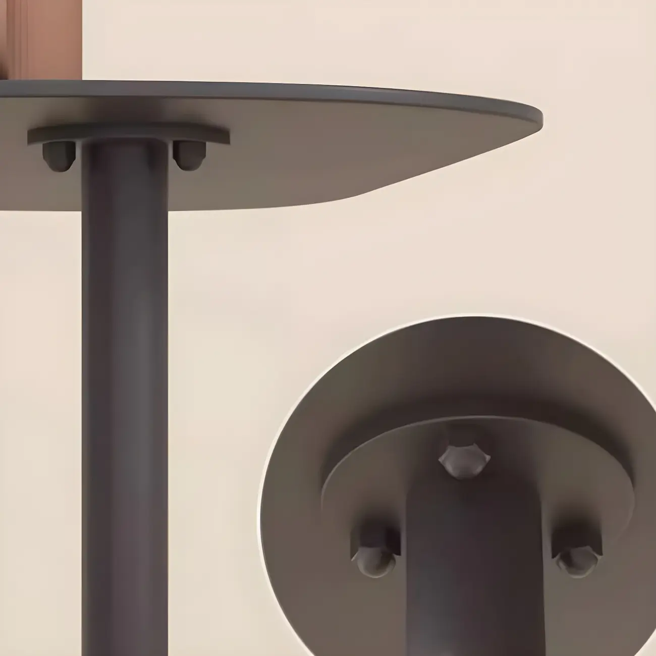 Modern Oval Metal C-Shaped End Table Black