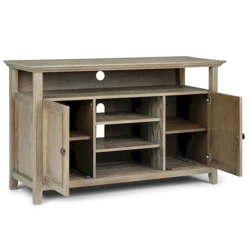 54-Inch Wide Solid Wood Transitional-Style Tv Stand — 54