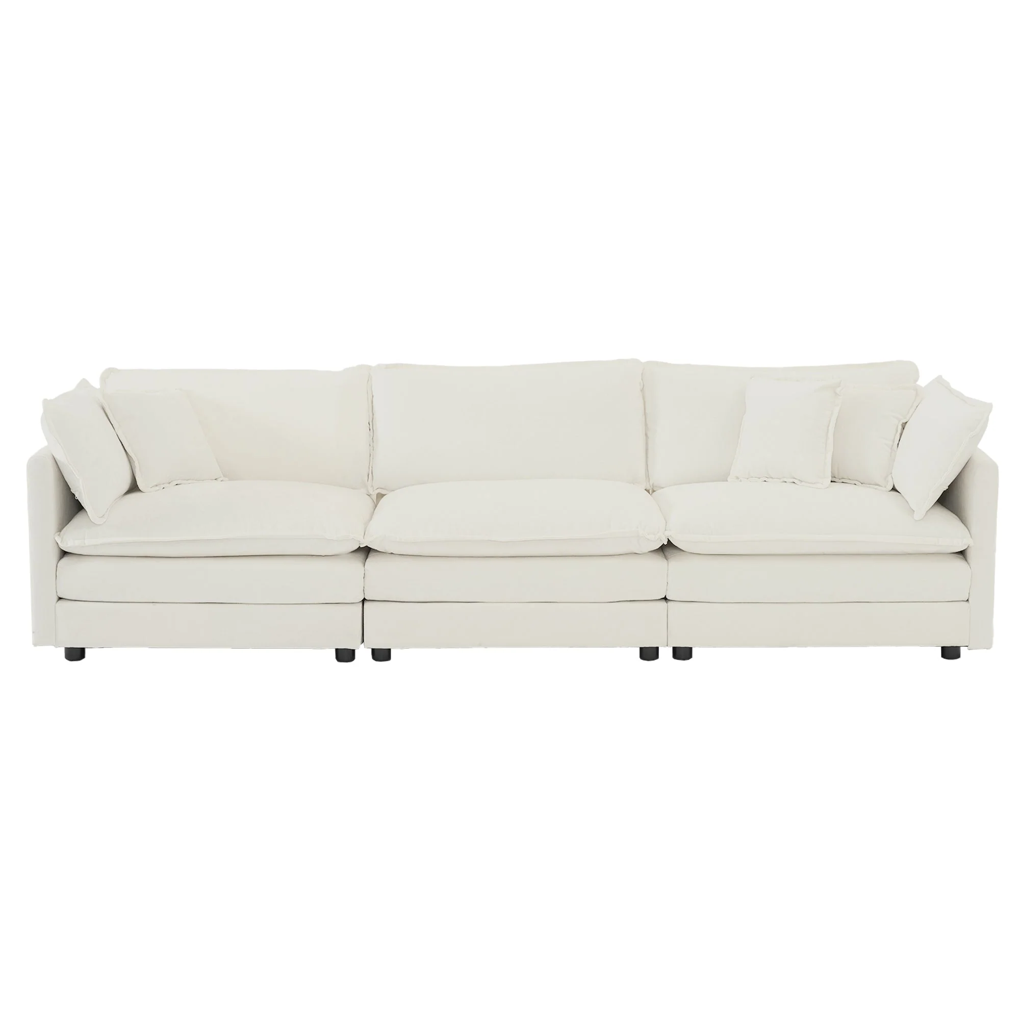Walker Edison | Comfy Cloud Modular Sectional Sofa with Ottoman