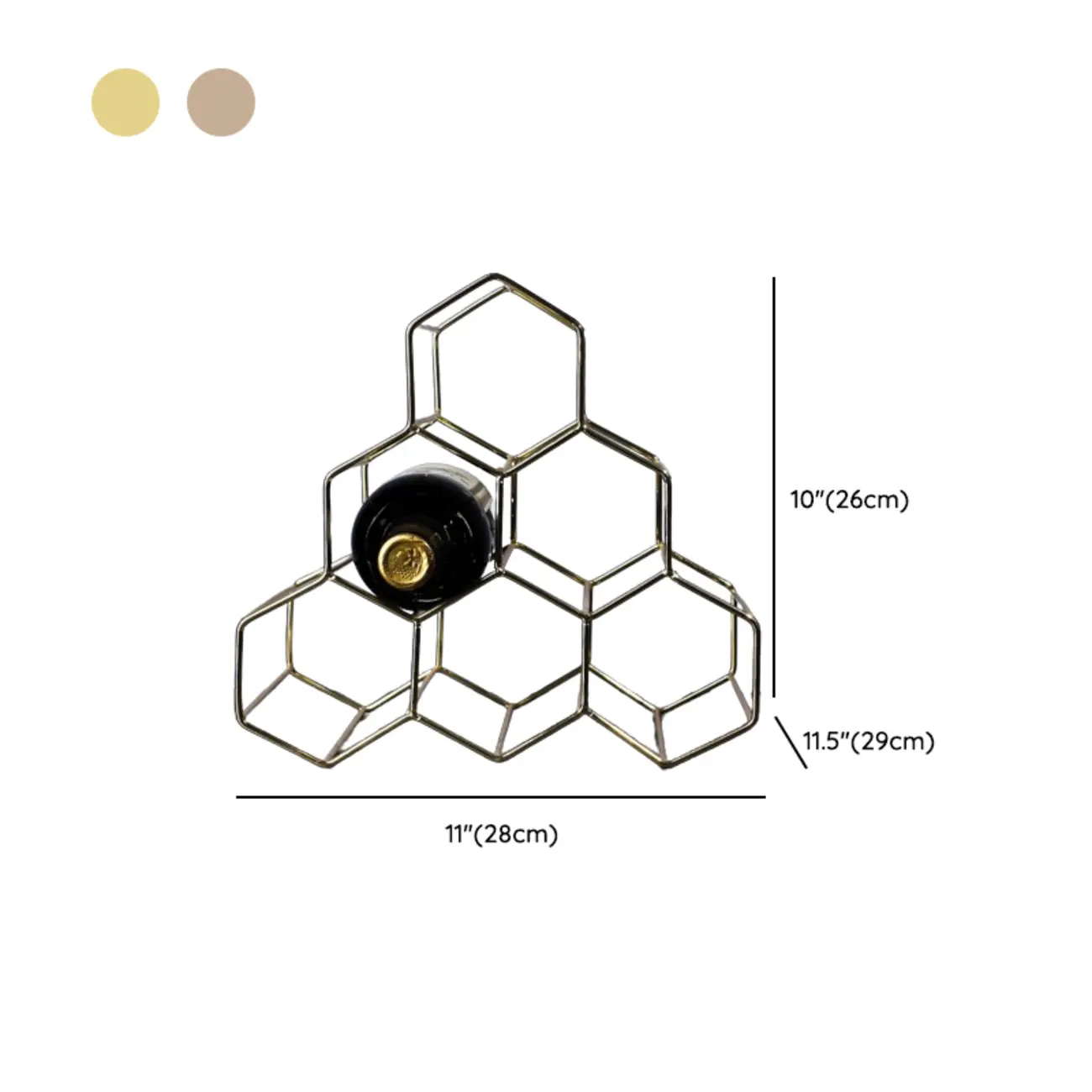 Modern Wine Rack Golden Honeycomb Countertop Bottle Holder
