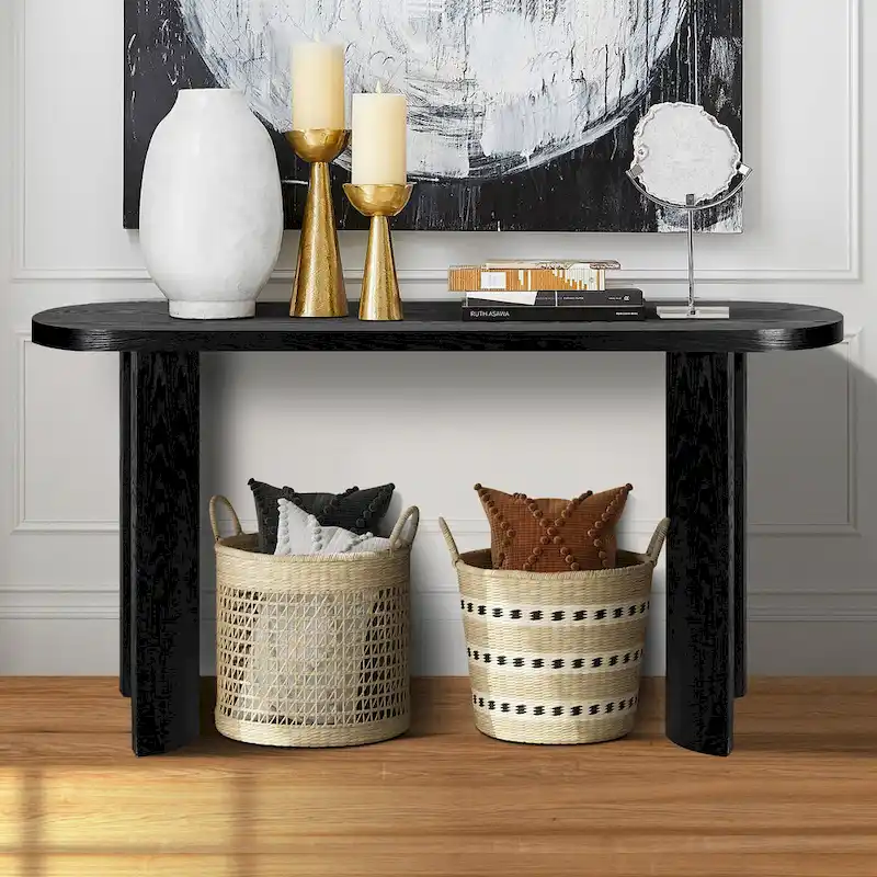 GDFStudio - Avery Modern 60 Console Table with Curved Legs and Versatile Design