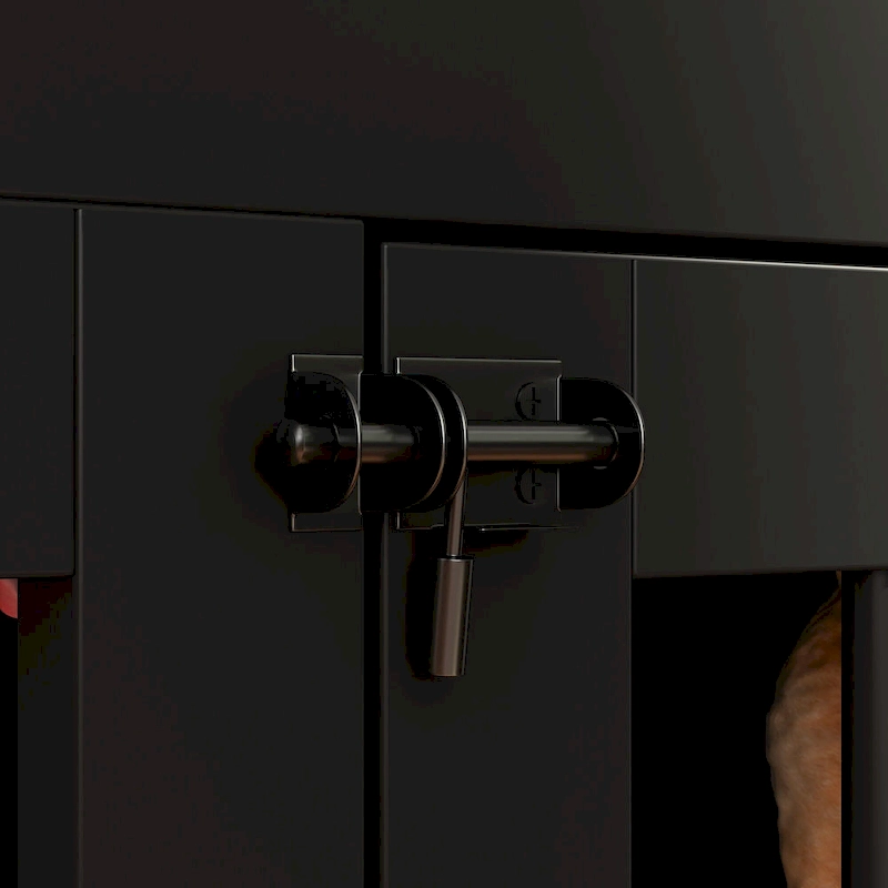 Chic Pet Haven: Luxe Wooden Dog Crate & Designer Home Bench - 47.2