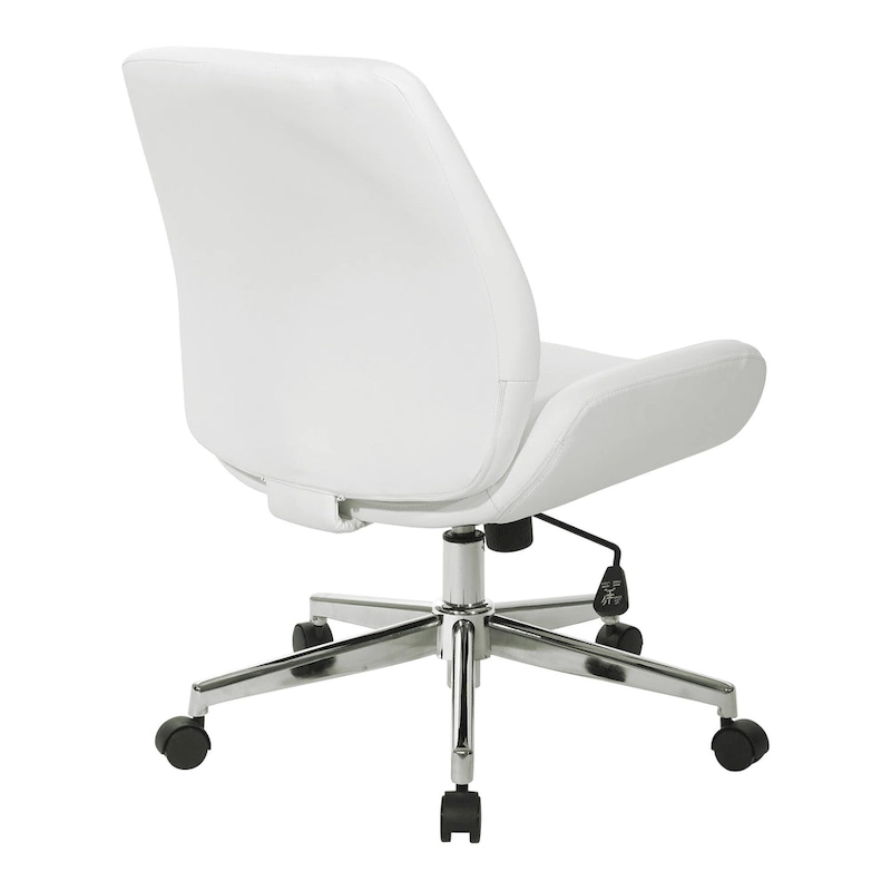 Office Chair with Faux Leather and Chrome Finish Base