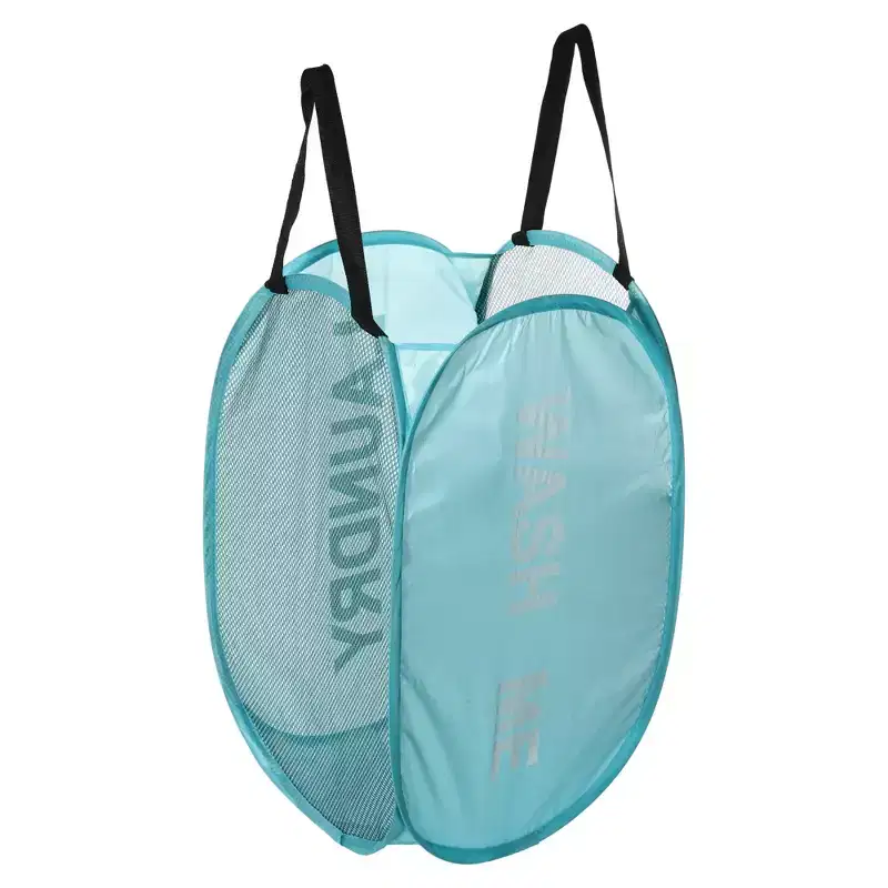 Foldable Mesh Laundry Basket, Black/Blue/Green/Pink, 75L, 1-Person Use
