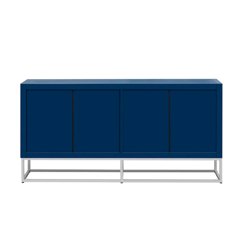 Modern 4-Door Sideboard with 3 Adjustable Shelves - MDF Storage Cabinet for Dining Room Kitchen - Elegant Design