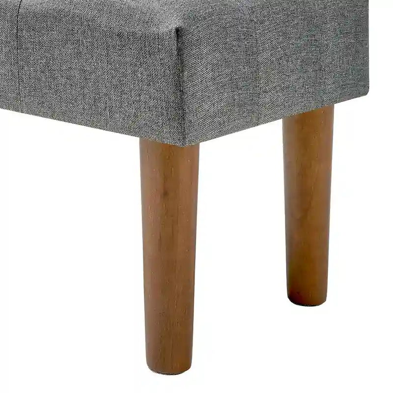 2 Pcs Small Foot Stool Ottoman, Linen Ottoman Foot Rest with Legs, Rectangle Upholstered Footrest