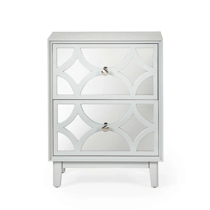 COZAYH Contemporary Mirror Front Nightstand, Modern Dresser for Bedroom, Living Room, Entryway