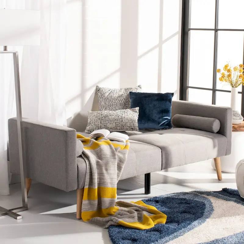 SAFAVIEH Tamekia Foldable Futon Bed with Pillow - 74.8 x 31.9 x 34.7