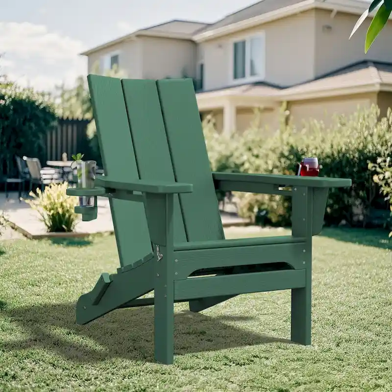 HDPE Modern All weather Adirondack Chairs with Cup-holders