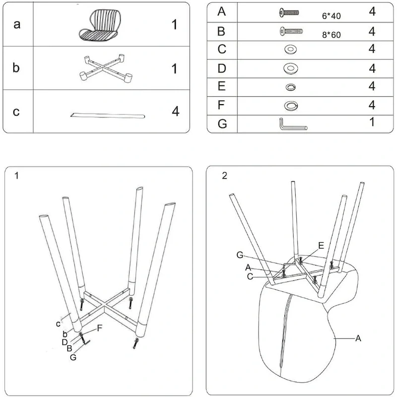 Modern Upholstered Dining Chairs with Metal Legs, Set of 2, Brown