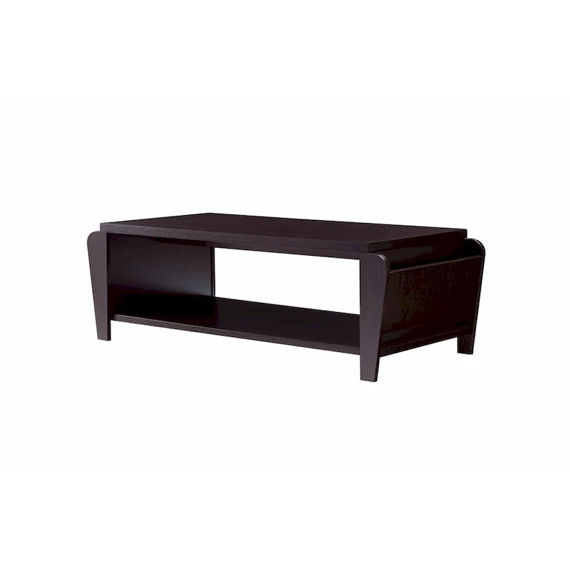 Rafi Contemporary Brown 56-inch 1-Shelf Coffee Table by Furniture of America