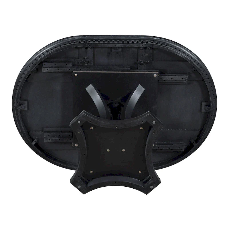 Black 5-Piece Wooden Dining Table Set with Extendable Round Table & 4 Armchairs