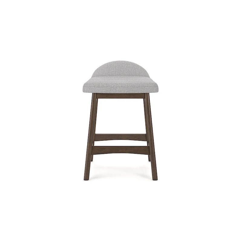Counter Height Bar Stool, Set of 2, Mid-Century, Polyester, Foam Cushion, Hardwood Frame, Seats 2, Charcoal/Teal/Grey/Yellow