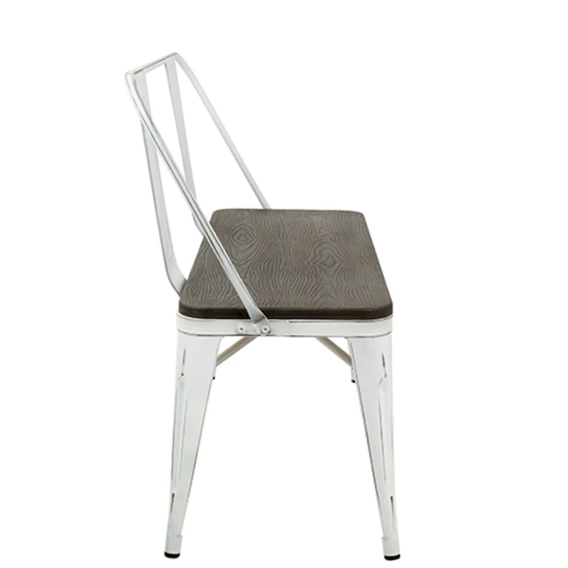 42 Espresso Bamboo Seat with White Stand Bench