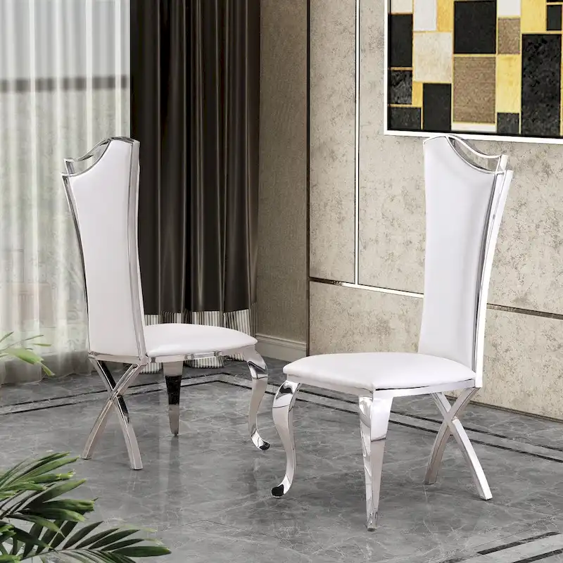 Best Quality Furniture Luxe Upholstered Dining Accent Chairs (Set of 2)