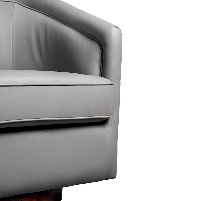 Barrel Accent Chair with 360 Swivel Vinyl Wrapped Base