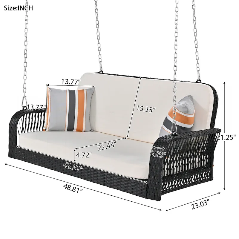 2-Seater Hanging Bench With Chains