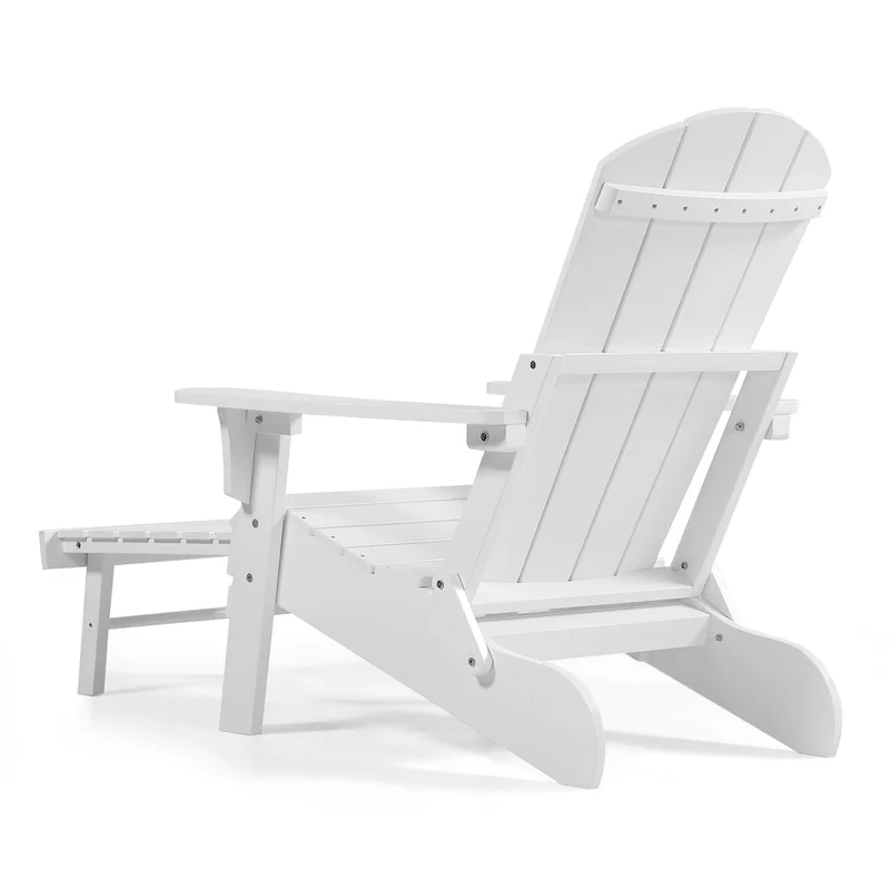 Seaton Folding Poly Adirondack Chair with Pull-out Ottoman, Set of 2