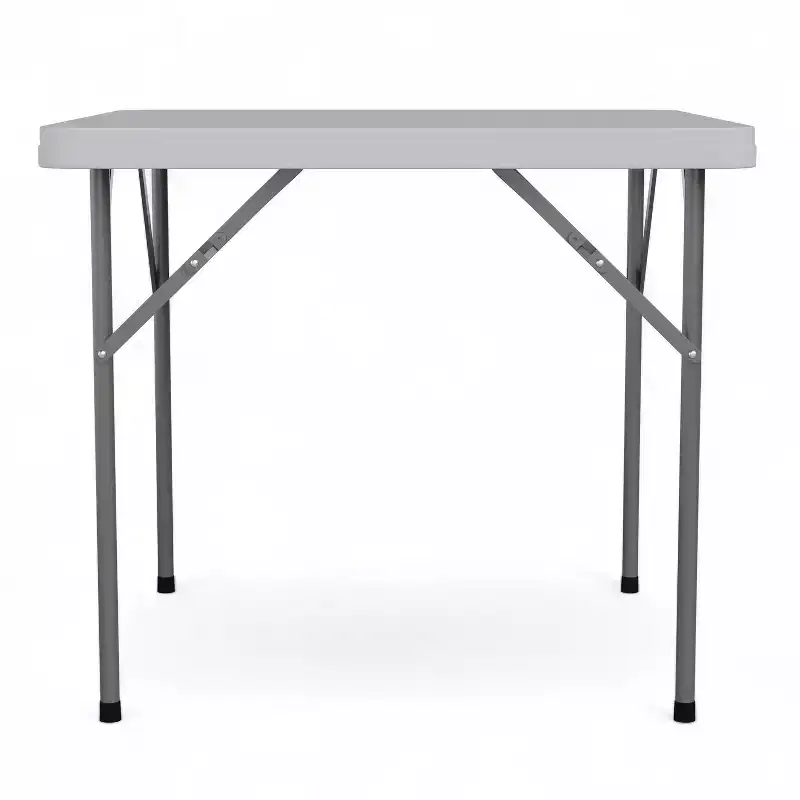 Emma and Oliver 34.25 Square Granite White Plastic Folding Table - Event Folding Table