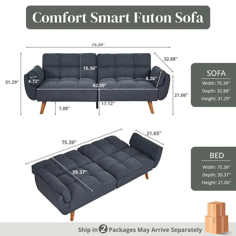 Linen Button-Tufted Loveseat Sofa, Beige/Grey/Black/Green/Yellow, Metal Legs, Seats 2