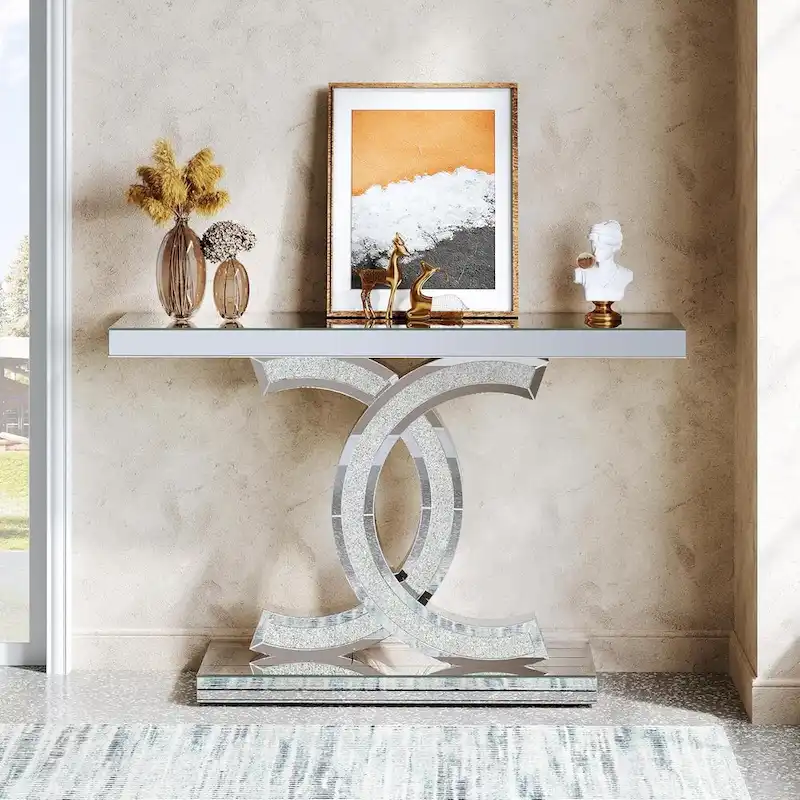 Console Table, Entryway Table with Geometric Legs, Sofa Table - 11.81D x 39.37W x 31.49H