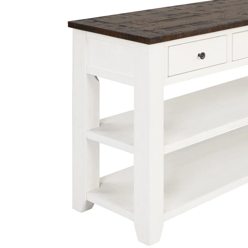 Console Table with 3 Drawers and 2 Open Shelves