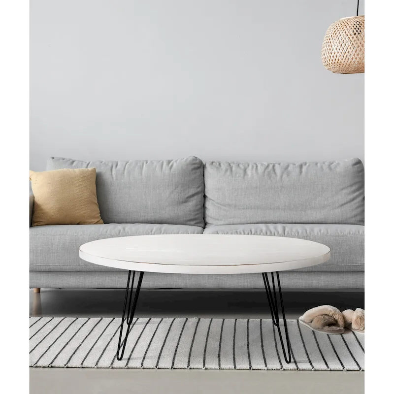 Raffles 44  Wood Oval Cocktail Table