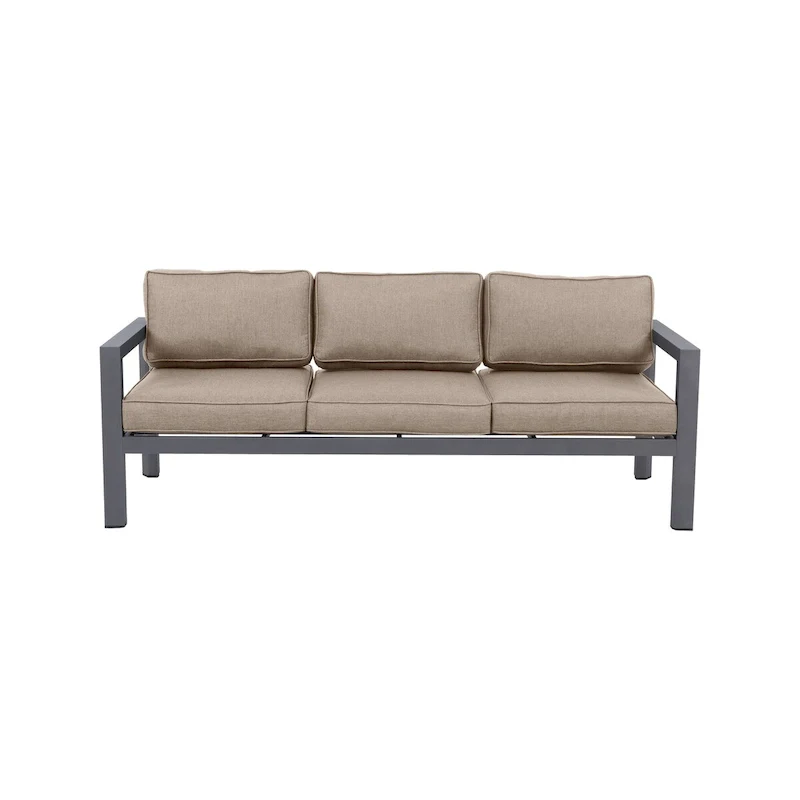 Cabo Aluminum Sofa with Gray Frame with Cushion.
