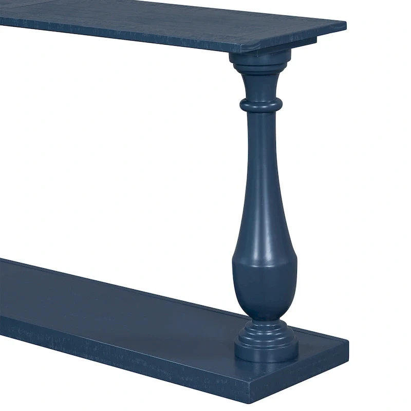 Vase-Leg Design Console Table Narrow Entryway Table Sofa Side Table with Bottom Shelf