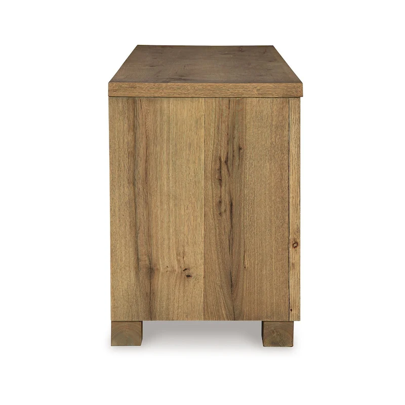 Galli Large TV Media Console, 2 Drawers, 4 Shelf, Brown Wood, 80 Inch