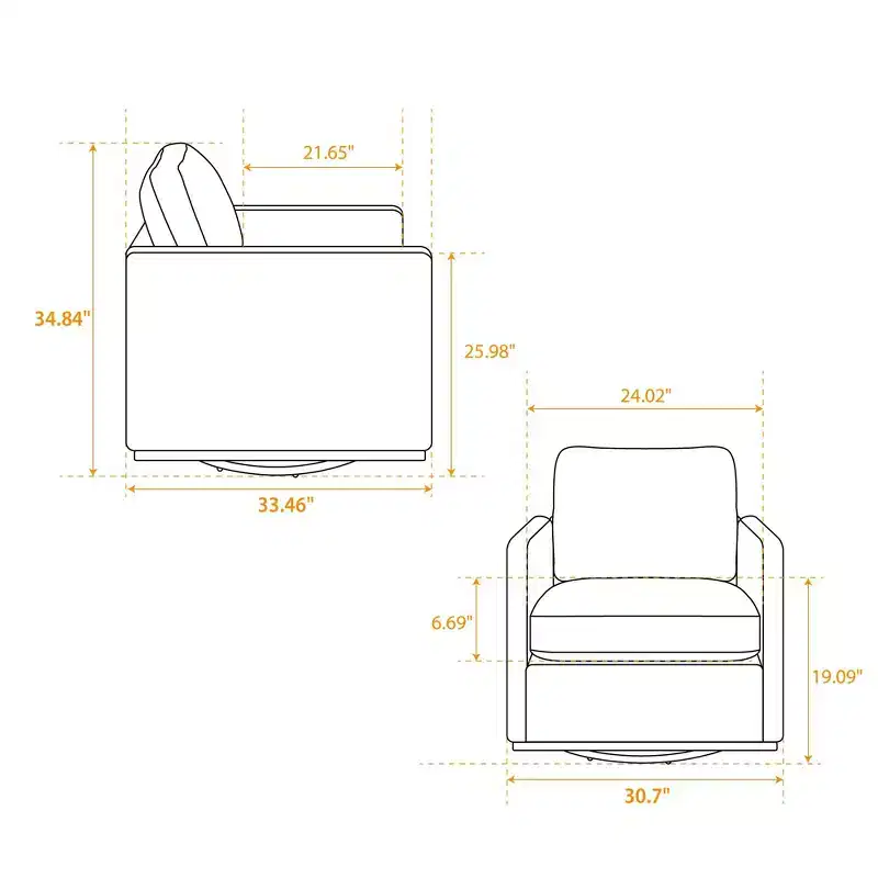 Upholstered 360° Swivel Accent Chair, Seats 1