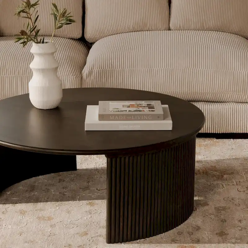 NADAAL STUDIOS Pence, Small Oval Coffee Table, Dark Brown