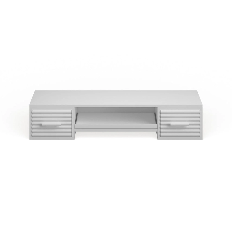 SEI Furniture Shaw Modern White 2-drawer Floating Wall-mount Desk