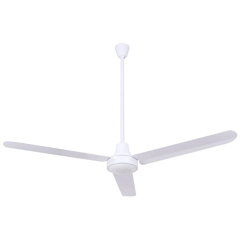 56-Inch Industrial Ceiling Fan White DC Fan with 36  Downrod for High Ceilings