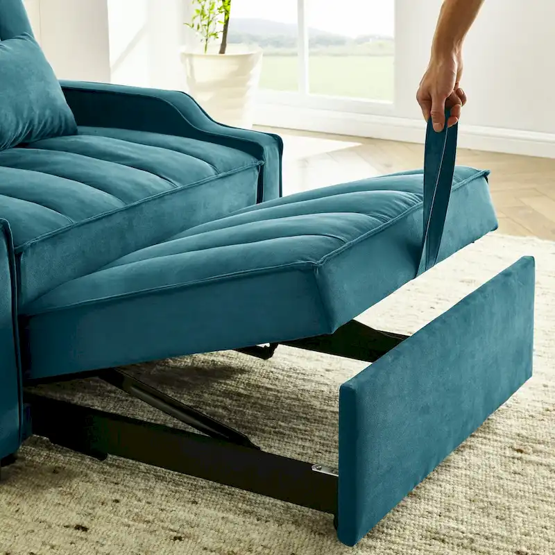 Velvet Pull Out Armchair