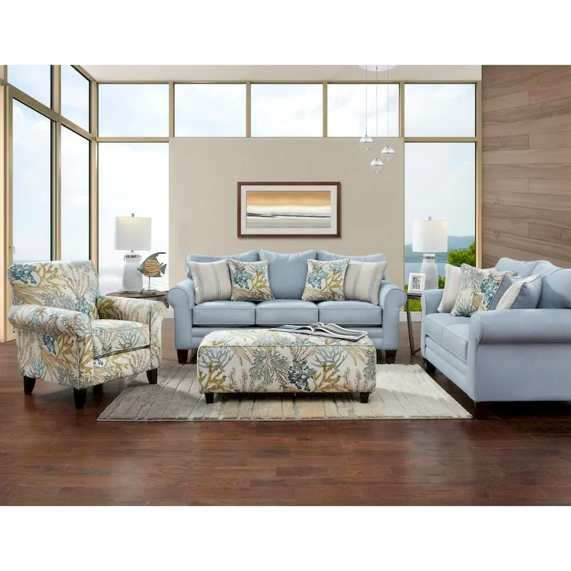 Labyrinth Sky Blue Queen Sleep Sofa