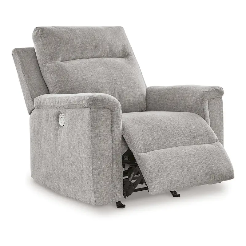 Jinu Power Recliner Rocker Chair, Ash Gray Polyester Micro Chenille