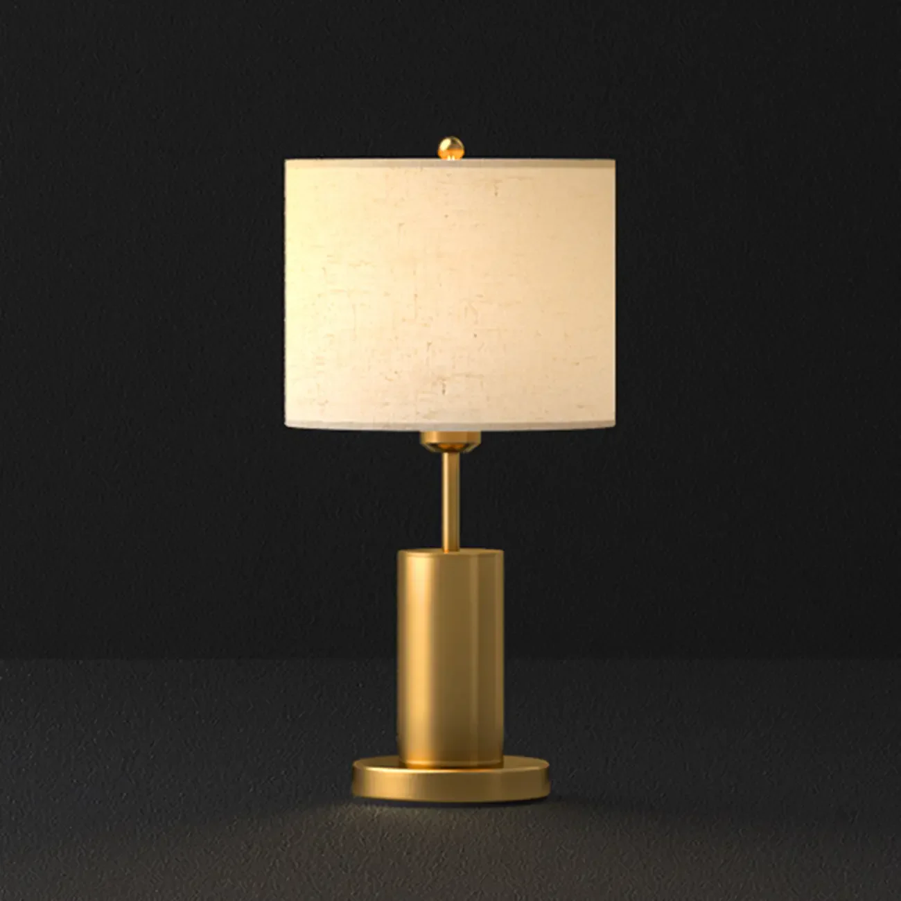 Plug-In Gold Metal Fabric Barrel-Shaped Table Lamp